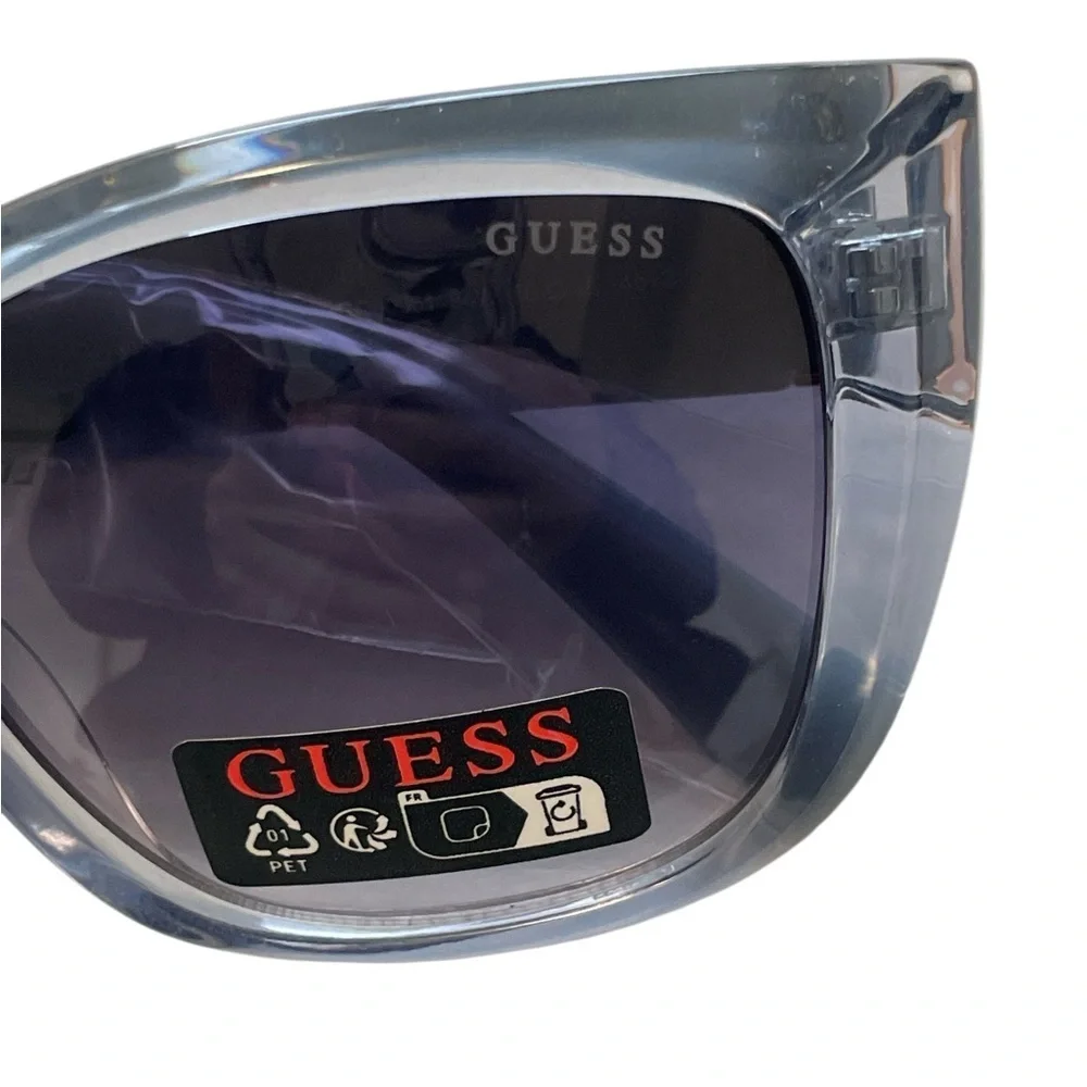 Guess Crystal Blue Gradient Acetate Luxury Italy Sunglasses